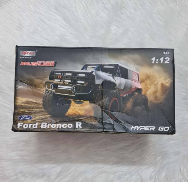 1/12 Ford Bronco R Brushless RC Crawlers for Adults, Waterproof 4X4 Off-Road RC Rock Trucks with Portal Axles, Hard Case Licensed Remote Control Truck, RTR All Terrain RC Cars with 2 Battery Hover